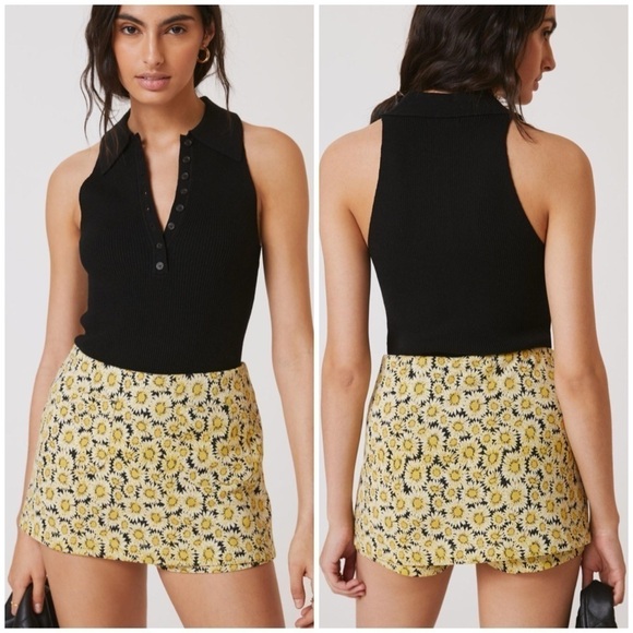 Maeve Pants - Maeve by Anthropologie Daisy Floral Mini Skort Skirt with Shorts Sz S